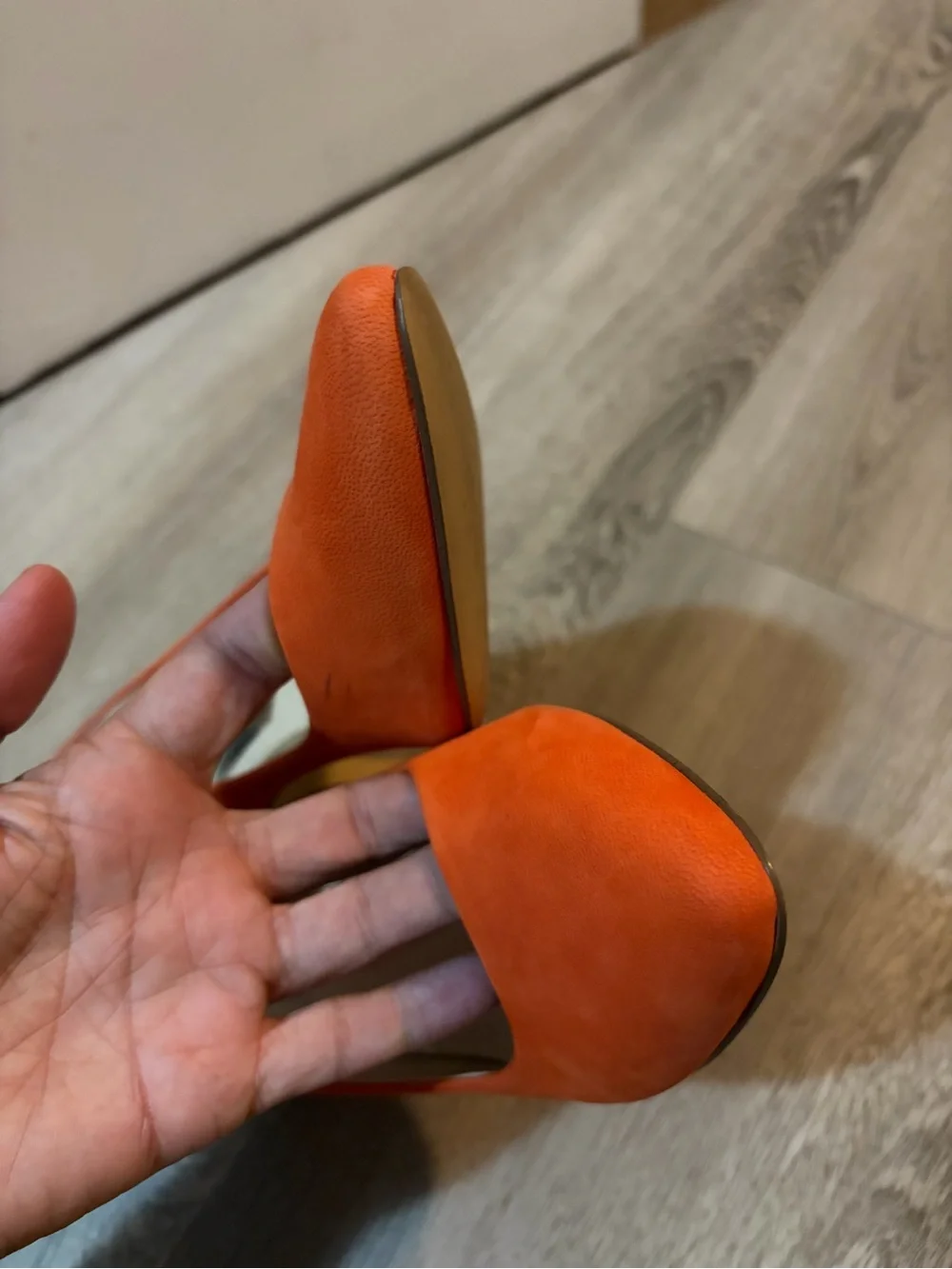 INC ZITAH Orange Pointed-Toe Mid Heel Pumps 7.5